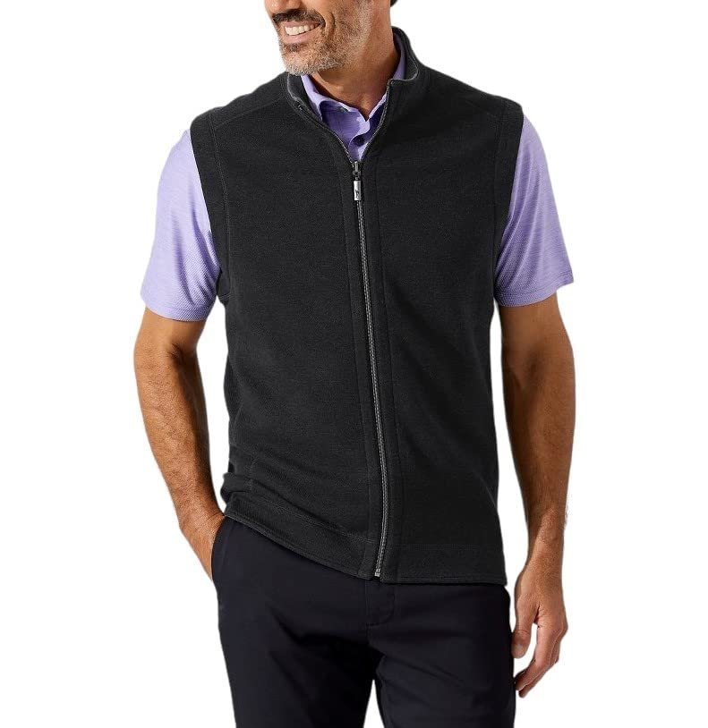 Tommy Bahama Men's Flipshore Reversible Full-Zip Vest Ebony Medium