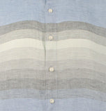 Tommy Bahama Long Sleeve Raffia Blues Linen Camp Shirt (Color: Buccaneer Blue,