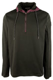Men's Hooded Quarter Zip Pullover-BLK-X-Large