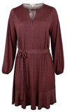 Michael Kors Women's Plus Printed Belted Sleeves Dress TB 2X