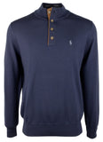 Ralph Lauren Men's Buttoned Mock Sweatshirt-N-Large