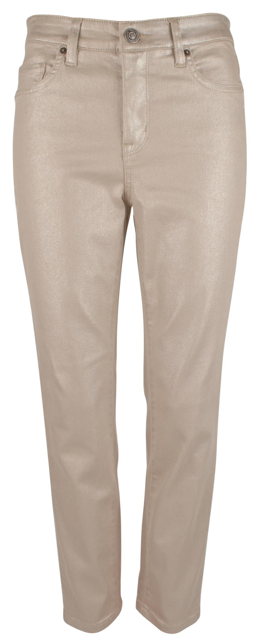 Tommy Bahama Women's Metallic High Rise Ankle Jean Style Pants Balboa Mist 14