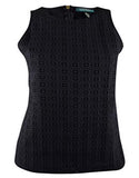 Women's Lace Front Sleeveless Blouse Top-B-XL
