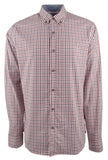 Michael Kors Men's Gingham Slim Fit Long Sleeve Shirt WRd Small Winter Red