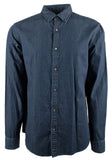 Men's Classic Fit Button Down Work Shirt DDnm Large Dark Denim
