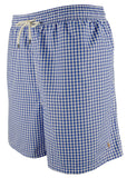 Polo Ralph Lauren Men's Big & Tall Gingham Print Swim Trunks Blue 3XB