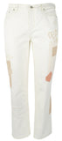Lauren Ralph Patchwork Relaxed Tapered Ankle Jeans in Cream Wash 20W