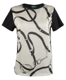 Lauren Ralph Lauren Women's Petite Stirrup Belt Print Shirt