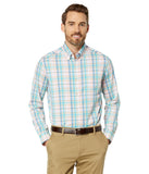 Southern Tide Men's Coastal Passage Sky Valley Long Sleeve Plaid Shirt Rose Blush