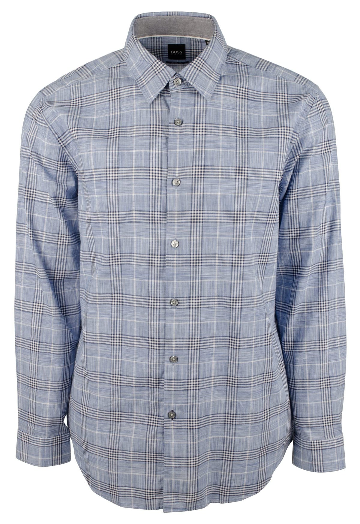 Hugo Boss Men's Lukas Regular Fit Check Long Sleeve Shirt Small Blue