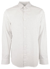 Michael Kors Men's Stretch Polka Dots Slim Fit Long Sleeve Shirt