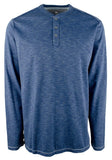 Tommy Bahama Men's Oahu Shores Henley Long Sleeve Shirt Bering Blue Small