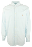 Men's Big and Tall Oxford Long Sleeve Shirt-AB-LT Aegean Blue