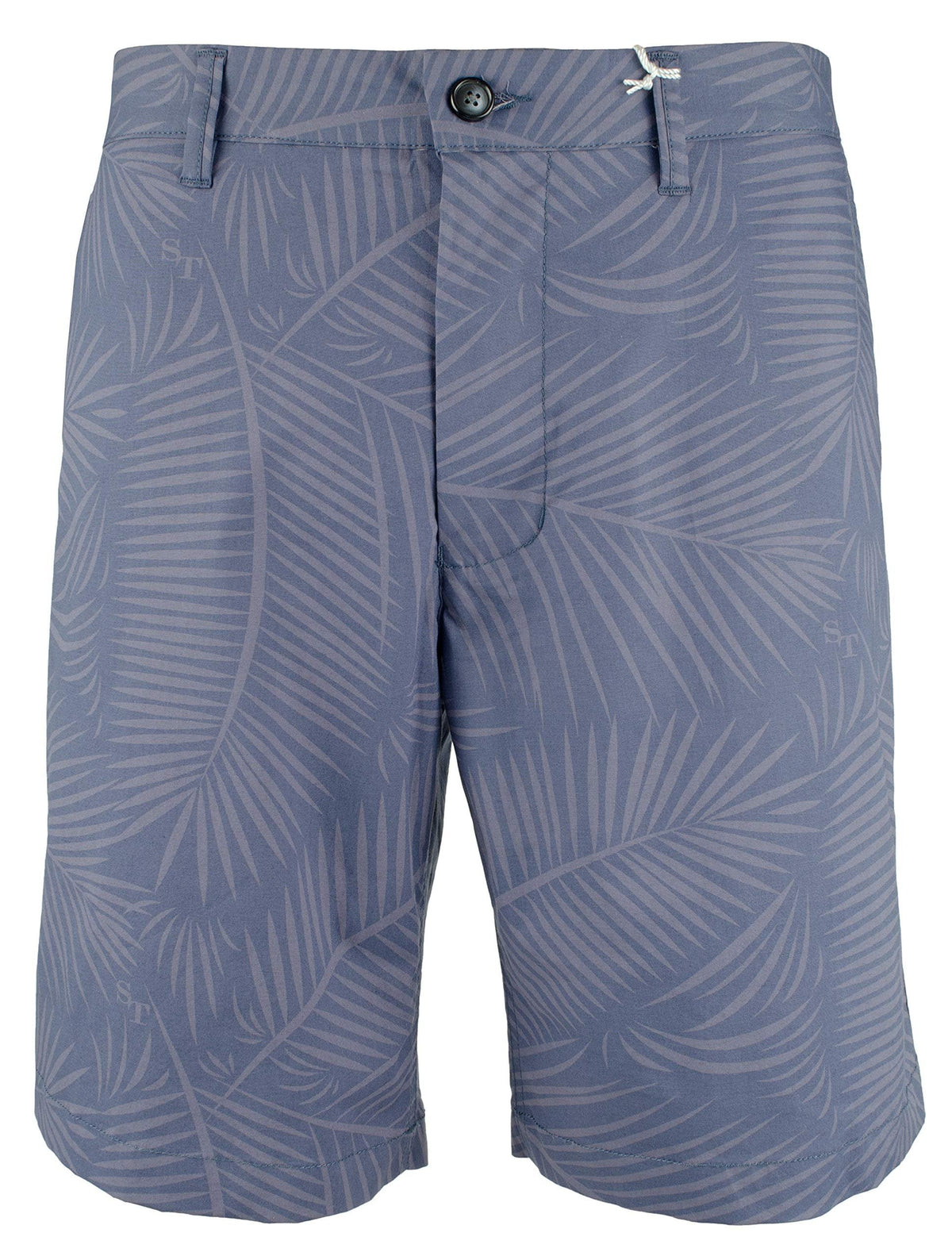 Southern Tide Men's Printed Palm Fronds 9" Flat Front Shorts 28 Seven Seas Blue