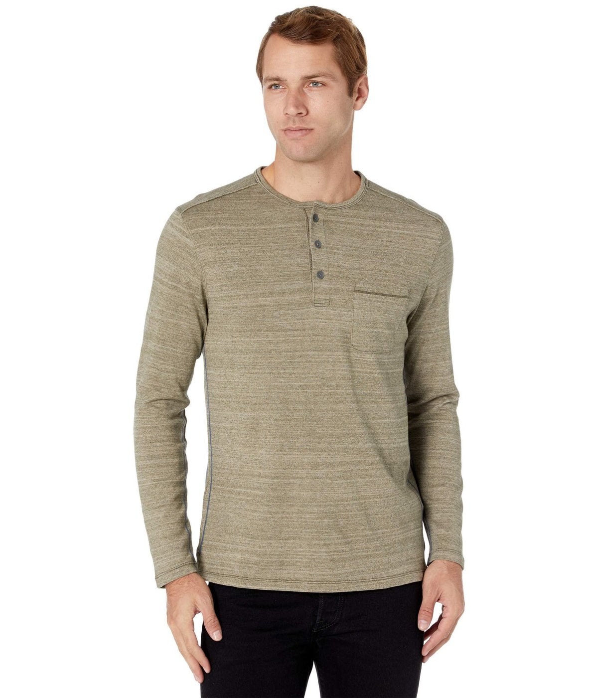 Tommy Bahama Men's Coastal Canyon Long Sleeve Henley T-Shirt Oakmoss Heather Medium