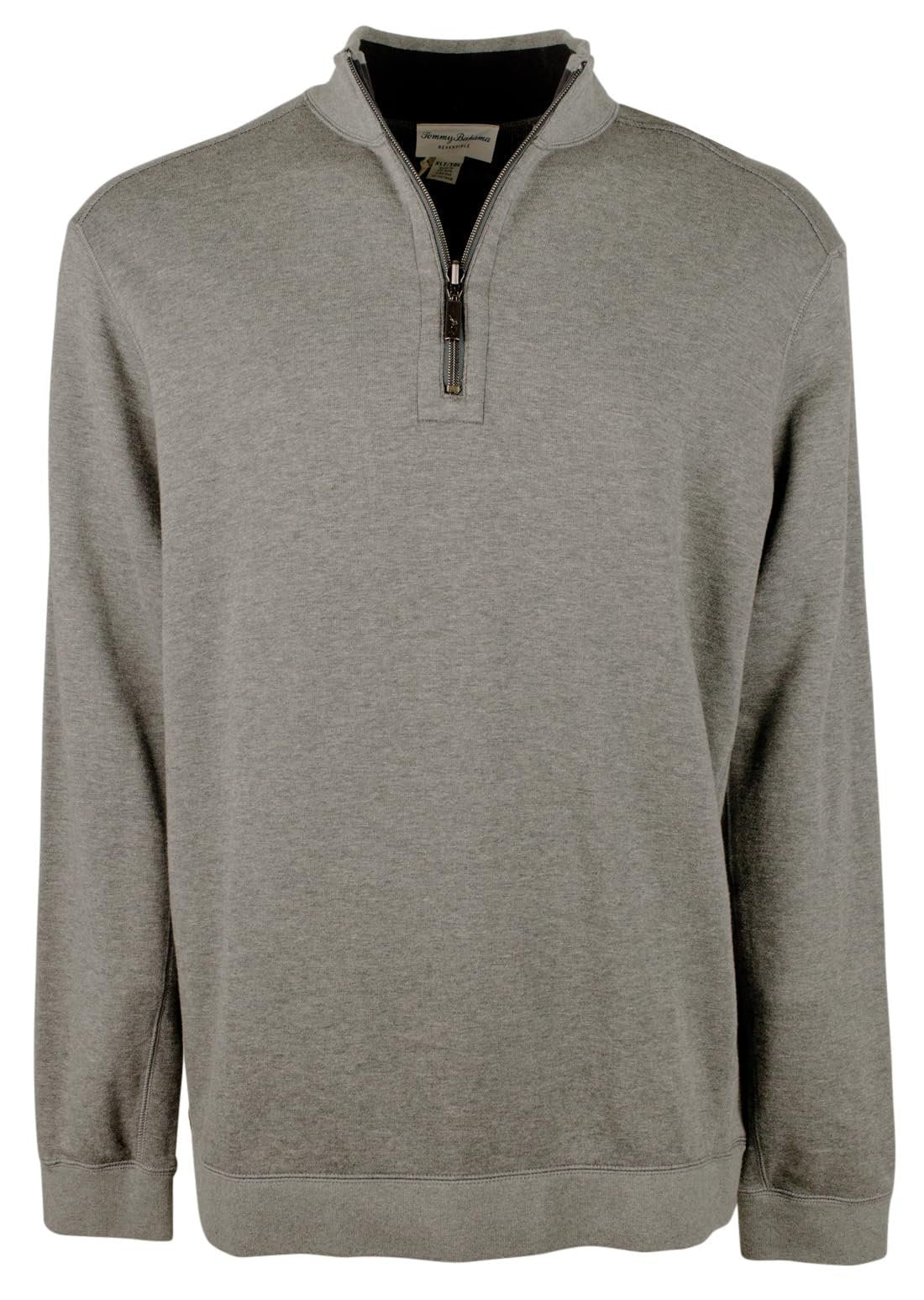 Tommy Bahama Men's Big & Tall Flip Coast Reversible Pullover Sweatshirts Coal Heather 3XB