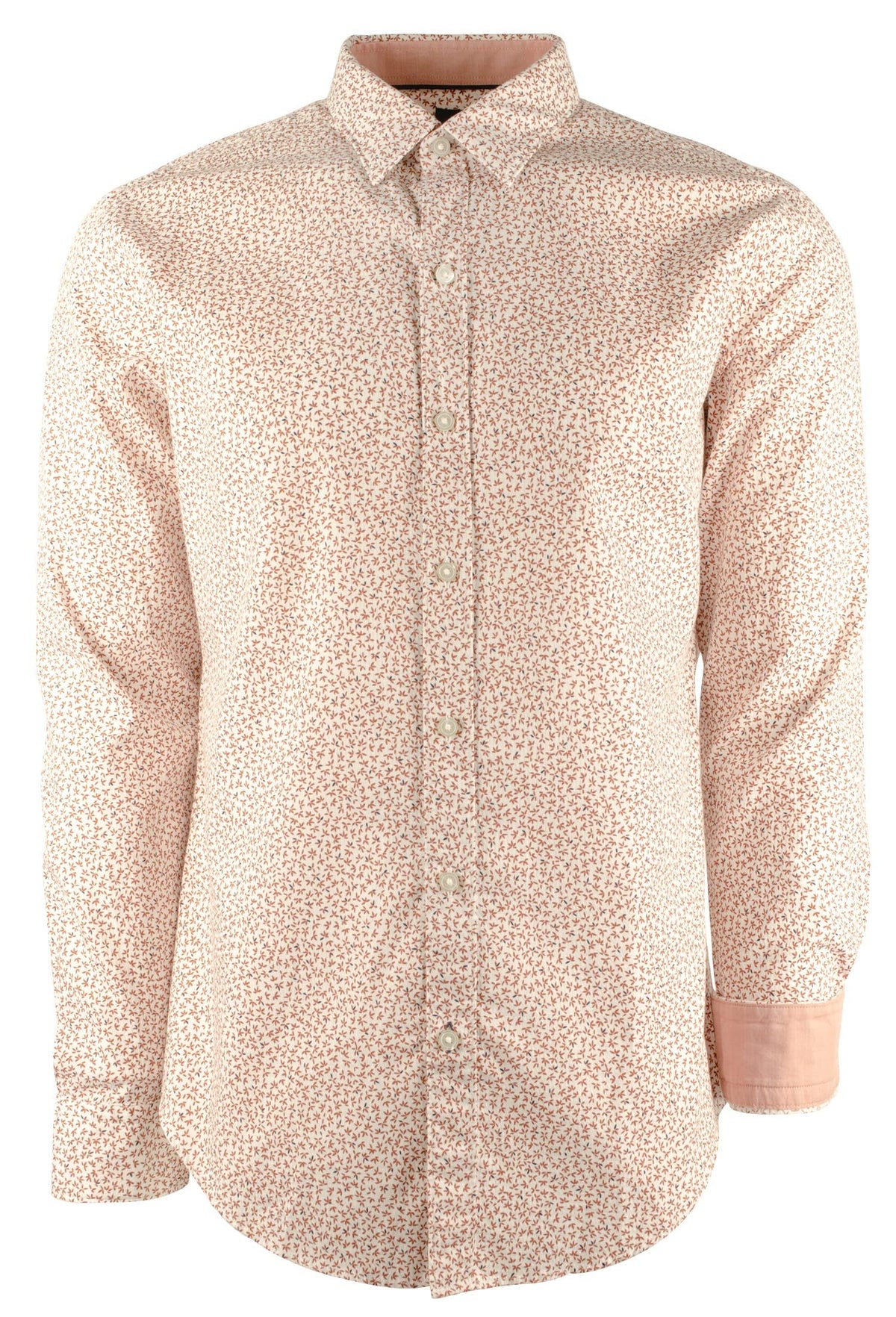 Hugo Boss Men's Big & Tall Robbie Long Sleeve Button Down Shirt 5XL Open Orange