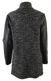 Ralph Lauren Women's Faux Leather Trim Sweater Cardigan Jacket