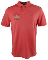 POLO RALPH LAUREN Classic Fit Flag Mesh Polo Shirt Evening Post Red LG