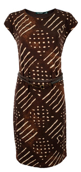 Lauren Ralph Lauren Women's Cap Sleeve Belted Dress M XL