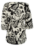 Ralph Lauren Women's Paisley Print Kimono Tunic Top with Self-Tie Belt