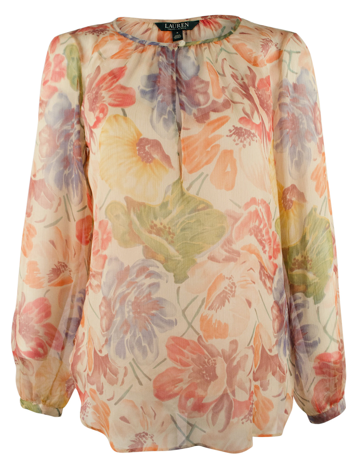 Lauren Ralph Lauren Women's Floral Print Georgette Blouse Shirt