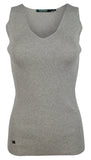 Women's V-Neck Sleeveless Sweater Top GH X-Large Grey Heather