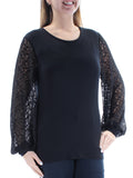 Lauren Ralph Lauren Women's Lace Bishop Sleeve Jersey Shirt