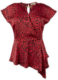 Michael Kors Women's Wildcat Asymmetrical Hank Hem Top Blouse X Small