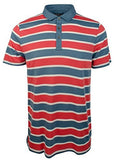 Michael Kors Men's Striped Short Sleeve Pima Cotton Polo (X Large, Nantucket