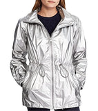 Lauren Ralph Lauren Womens Laneisha Metallic Drawstring Jacket Silver S