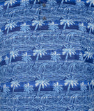 Bugatchi Men's Hendrix Palms & Waves Print Polo Shirt Small Classic Blue