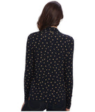 Michael Kors Women's Draped Pyramid-Stud Print Shirt Top