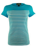 Lauren Ralph Lauren Active Women's Short Sleeve Striped Mesh Yoke Top