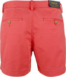 Men's Stretch Straight Fit 6 Inch Flat Front Chino Shorts Red 36