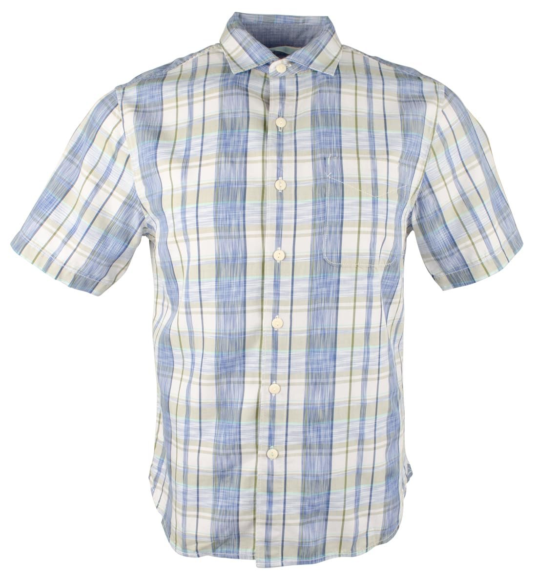 Tommy Bahama Men's Tortola Surf Plaid Short-Sleeve Shirt Bering Blue Small