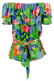 Lauren Ralph Lauren Women's Floral Jersey Off The Shoulder Blouse Top