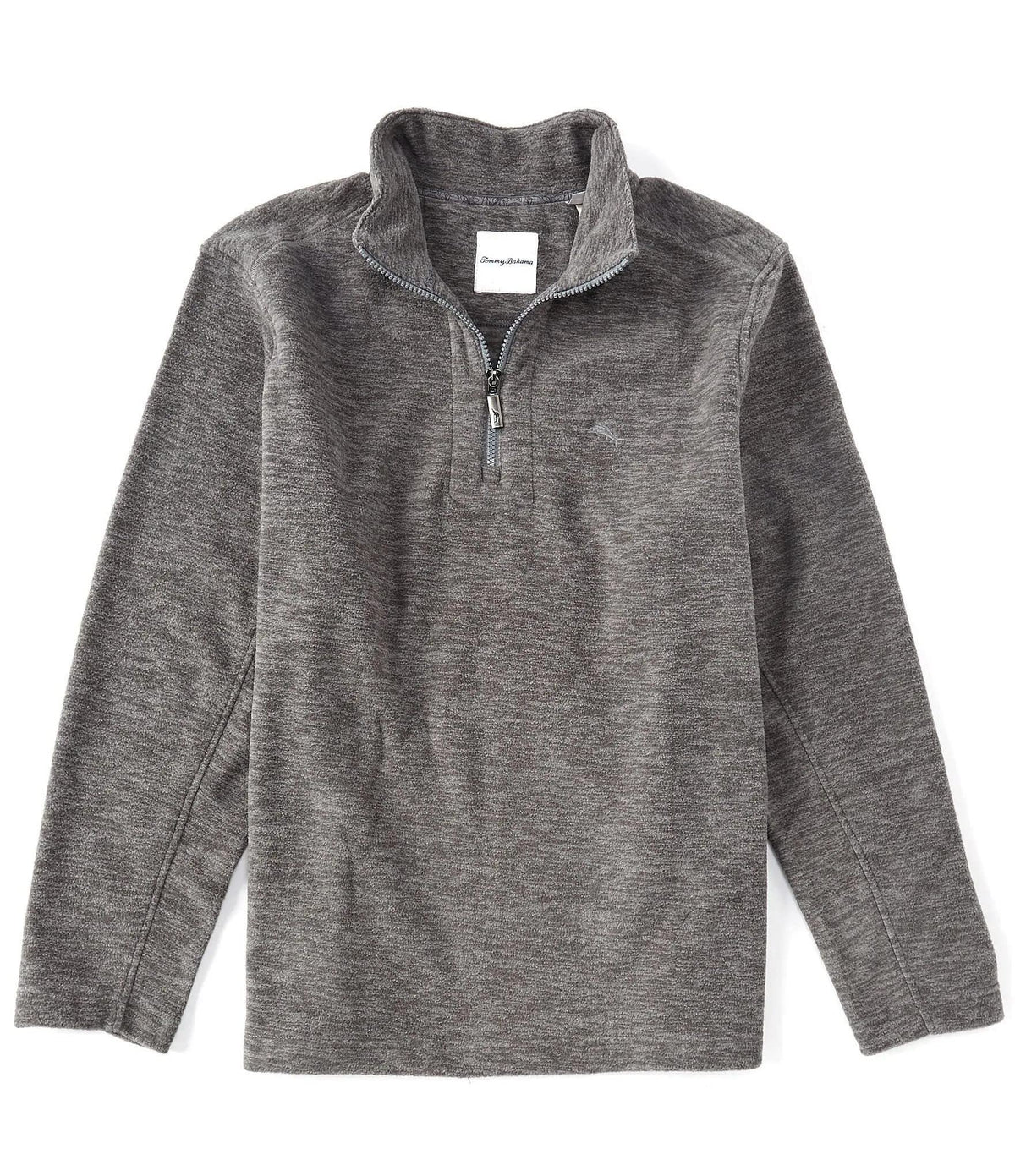 Tommy Bahama Erkek Cloud Peak Yarım Fermuarlı Polar Kazak Kül Grisi Küçük