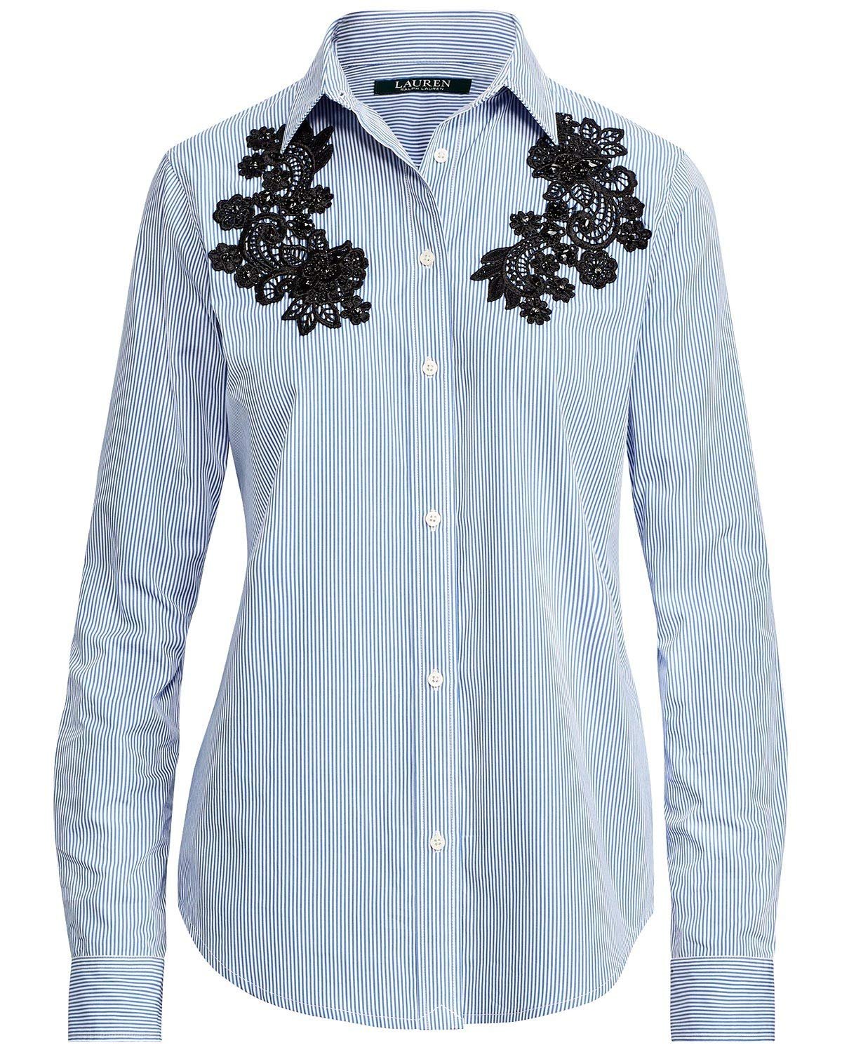 Lauren Ralph Lauren Women's Lace Patch Shirt WM L