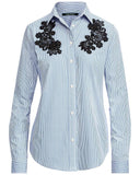 Lauren Ralph Lauren Women's Lace Patch Shirt WM L