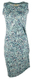 Michael Kors Women's Paisley Crew Neck Drape Sleeveless Dress