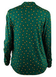 Customer Return Michael Kors Women's Draped Pyramid-Stud Print Blouse Top-DSG-S