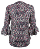 Lauren Ralph Lauren Women's Petite Three Quarter Sleeve Blouse Top
