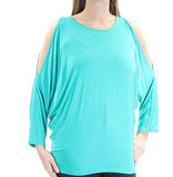 Lauren Ralph Lauren Women's Cutout Shoulder Knit Jersey Top (X-Small, Tropic Turquoise)