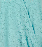 Michael Kors Women's Paisley Eyelet Wrap Sleeveless Top Blouse X-Large Turquoise