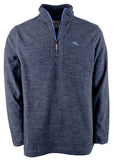 Tommy Bahama Cloud Peak - Jersey polar con media cremallera para hombre, talla pequeña, color océano profundo