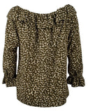 Michael Kors Women's Floral Print Off The Shoulder Ruffle Top I XS