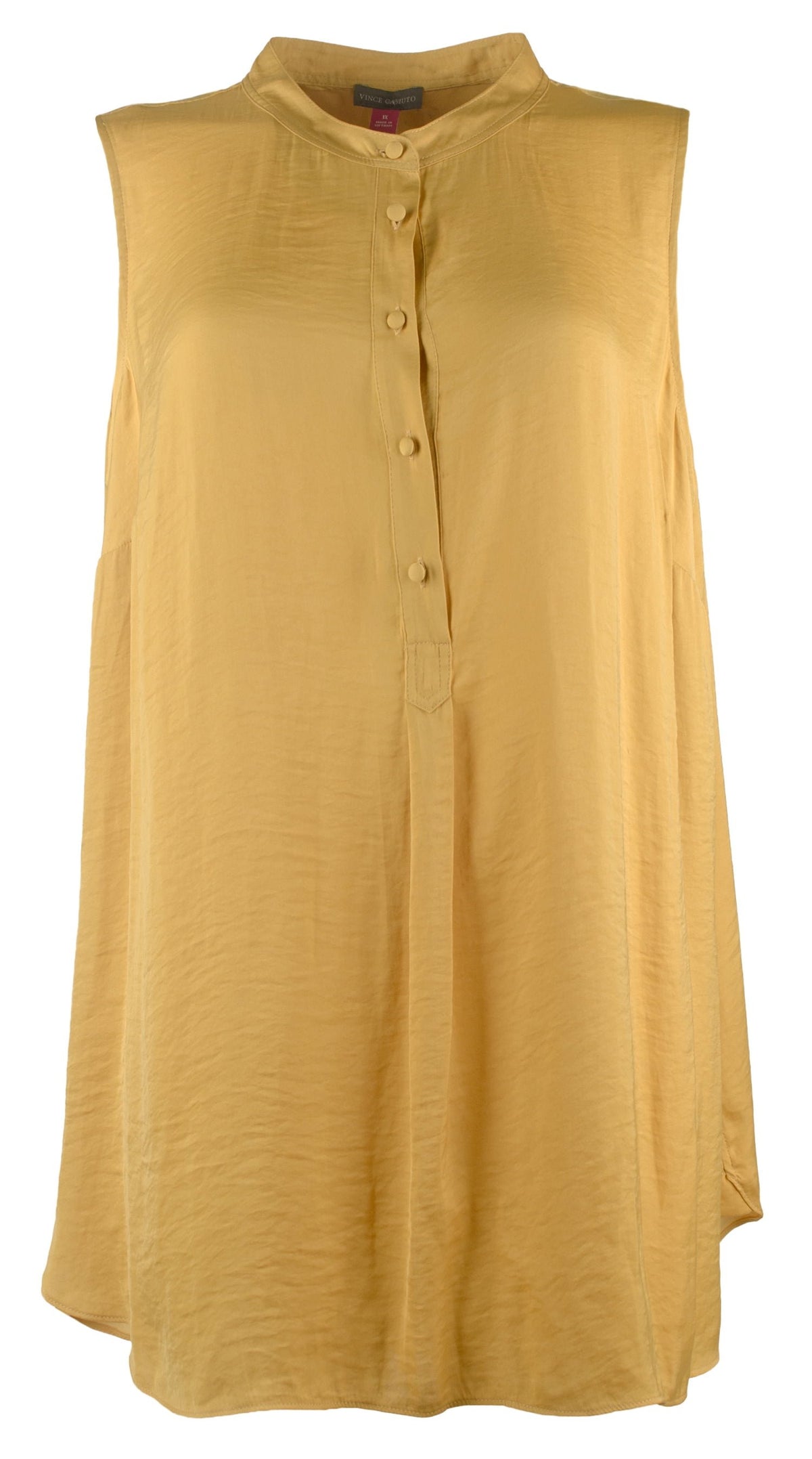 Vince Camuto Women's Plus Rumple Satin Henley Tunic Top AS 3X