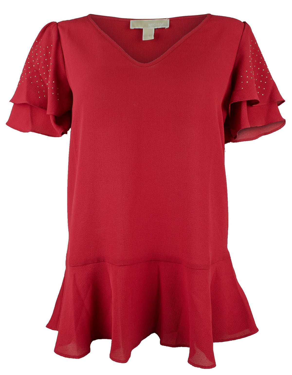 Michael Kors Women's Ruffle Rhinestone Top RW XS