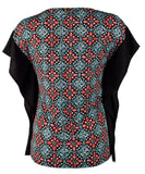 Michael Kors Women's Nui Tile Matte Jersey Rib Trim Top TB XS